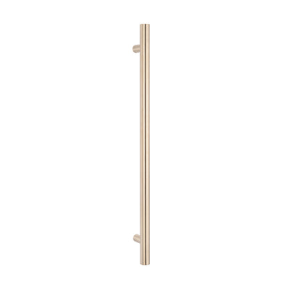 Radiant Warm Brushed Nickel Vertical 950mm Round NON-HEATED Single Bar Towel Rail