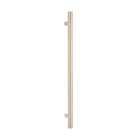Radiant Warm Brushed Nickel Vertical 950mm Round NON-HEATED Single Bar Towel Rail