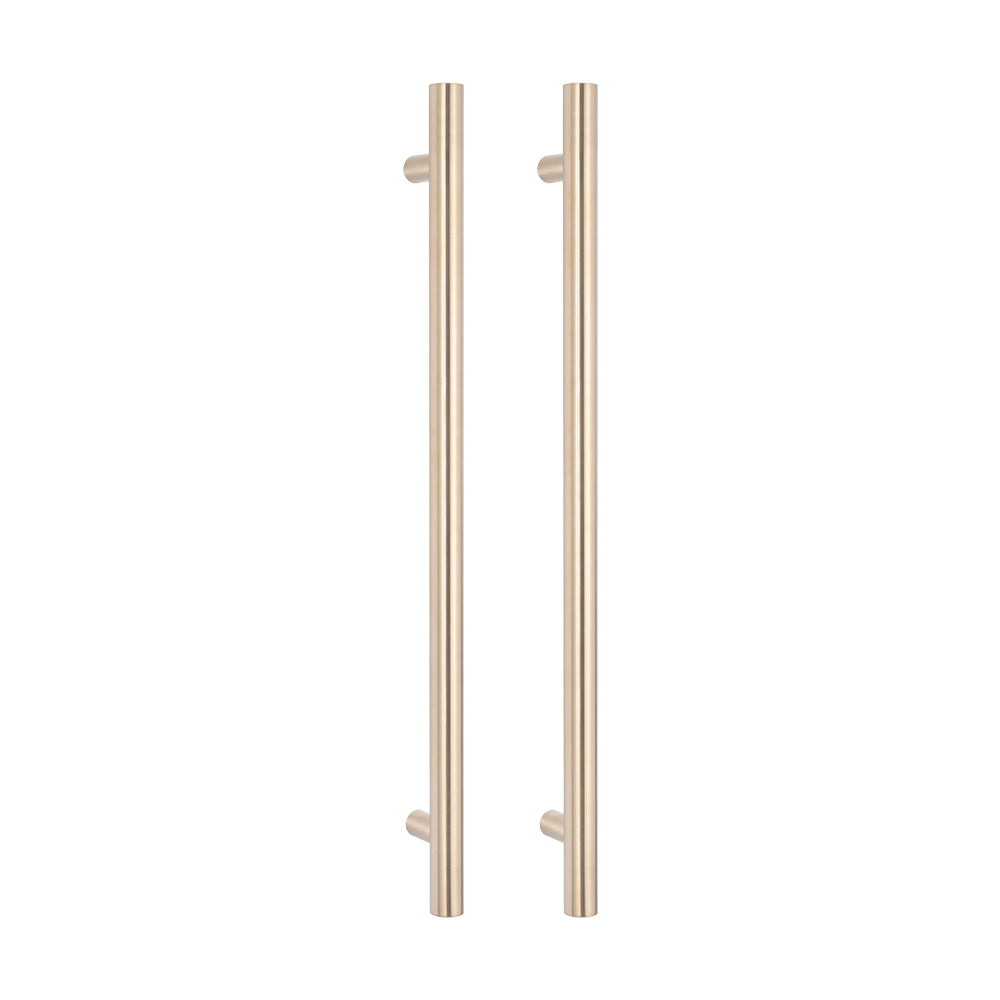 Radiant Vertical Single HEATED Towel Bar 40mm X 950mm Warm Brushed Nickel