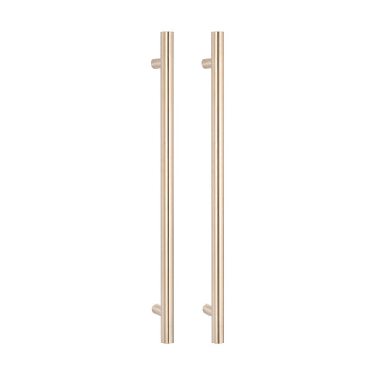 Radiant Warm Brushed Nickel Vertical 950mm Round NON-HEATED Single Bar Towel Rail