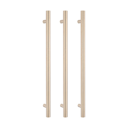 Radiant Warm Brushed Nickel Vertical 950mm Round NON-HEATED Single Bar Towel Rail