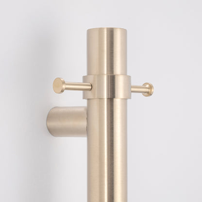 Radiant Warm Brushed Nickel Vertical 950mm Round NON-HEATED Single Bar Towel Rail