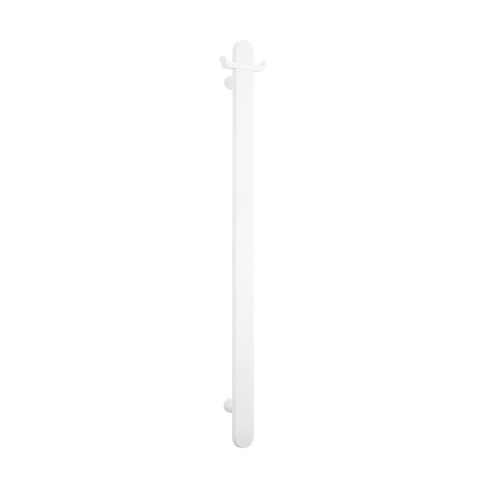 Radiant Matt White Flat Profile Vertical 930mm NON-HEATED Single Bar Towel Rail