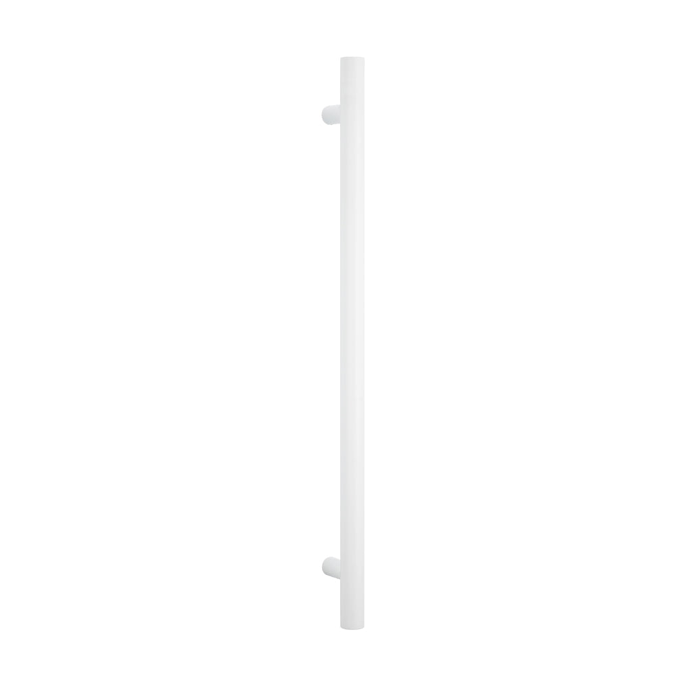Radiant Matt White Vertical 950mm Round NON-HEATED Single Bar Towel Rail