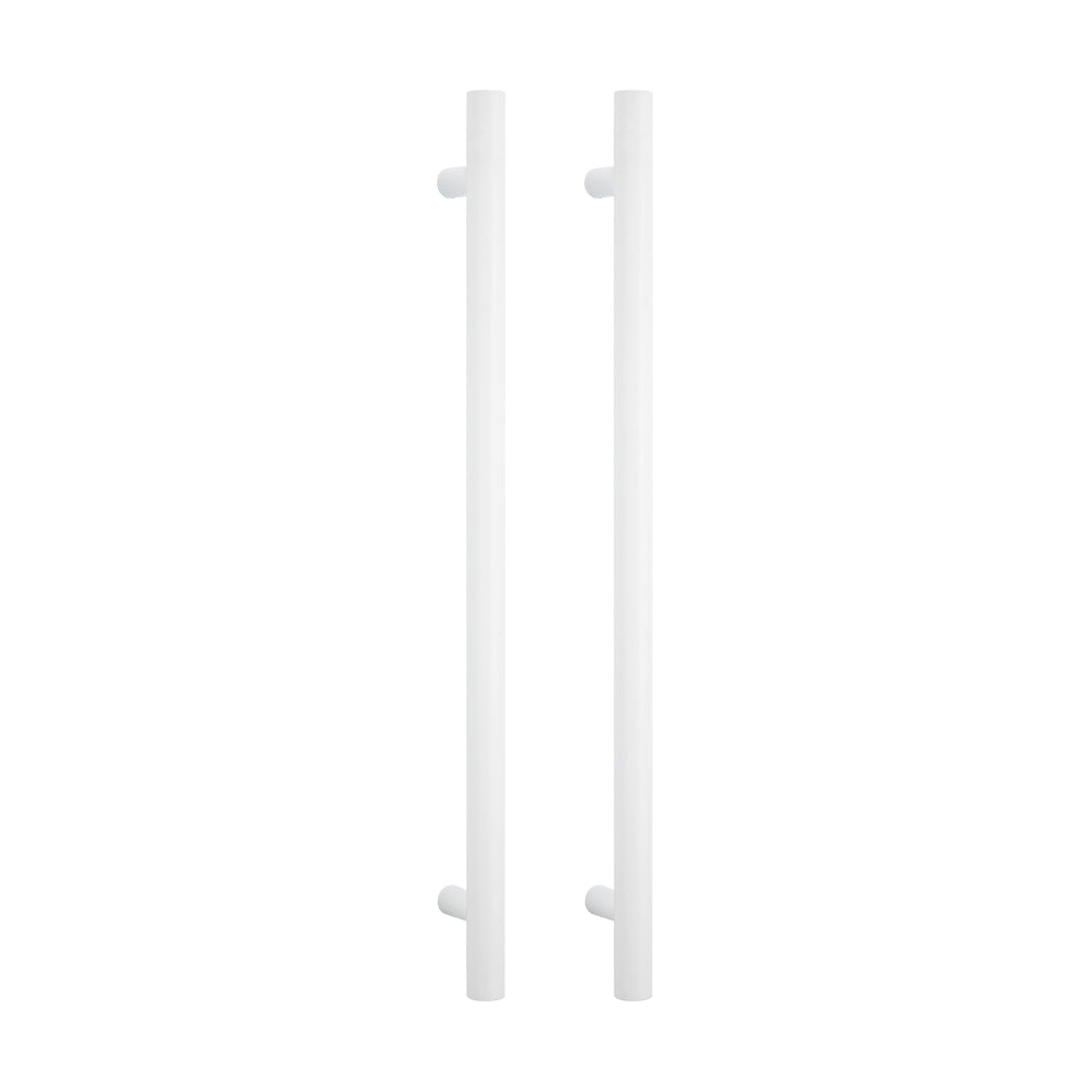 Radiant Vertical Single HEATED Towel Bar 40mm X 950mm Matt White