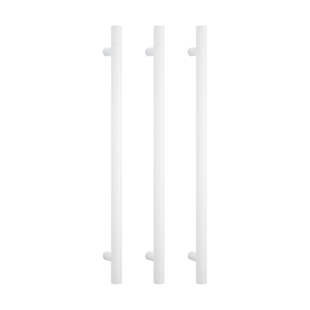 Radiant Vertical Single HEATED Towel Bar 40mm X 950mm Matt White