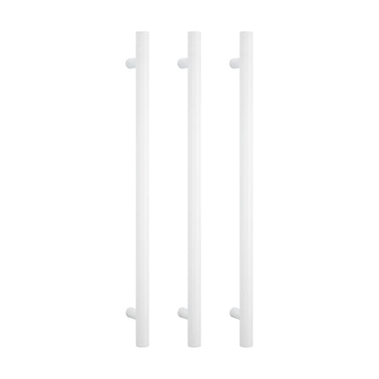 Radiant Vertical Single HEATED Towel Bar 40mm X 950mm Matt White
