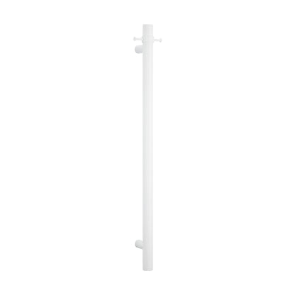 Radiant Vertical Single HEATED Towel Bar 40mm X 950mm Matt White