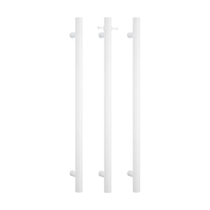 Radiant Vertical Single HEATED Towel Bar 40mm X 950mm Matt White