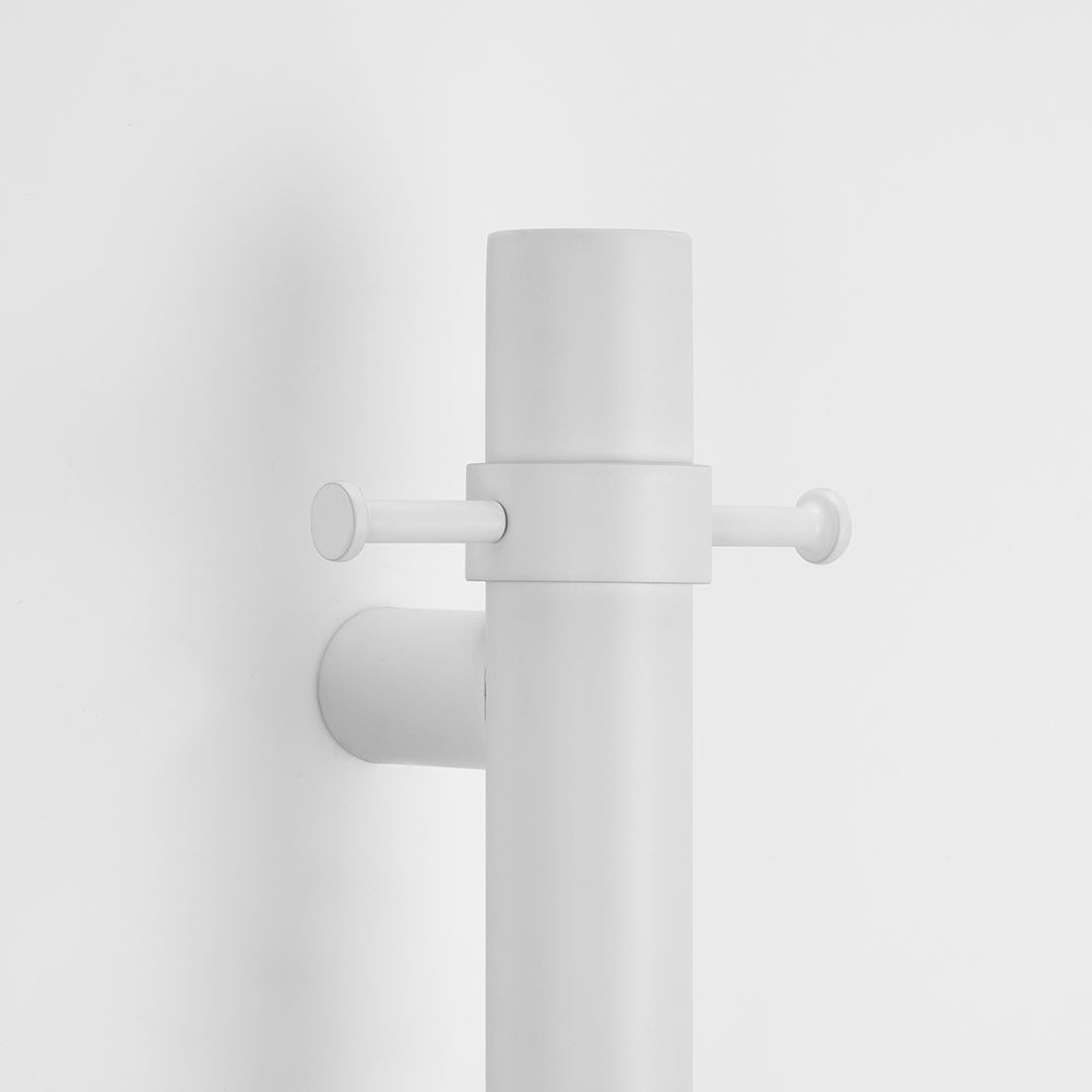 Radiant Vertical Single HEATED Towel Bar 40mm X 950mm Matt White